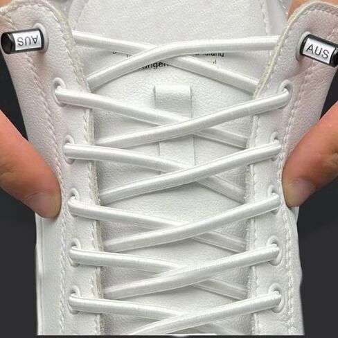 Generic Elastic No-Tie Shoe Laces (White, 2 Pair) in Saudi Arabia