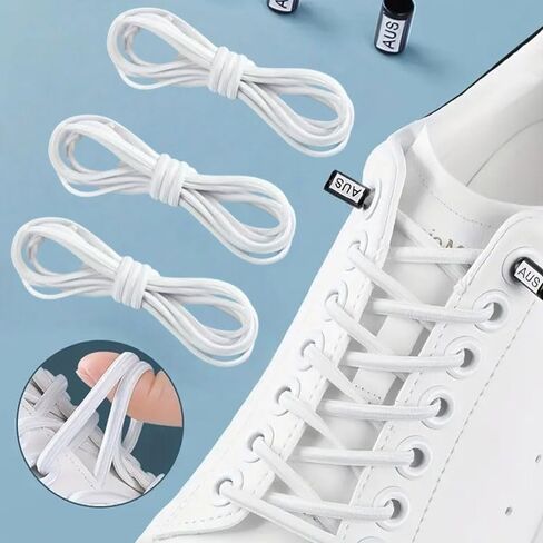 Generic Elastic No-Tie Shoe Laces (White, 2 Pair) in Saudi Arabia