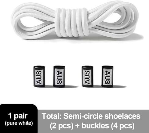 Generic Elastic No-Tie Shoe Laces (White, 2 Pair) in Saudi Arabia