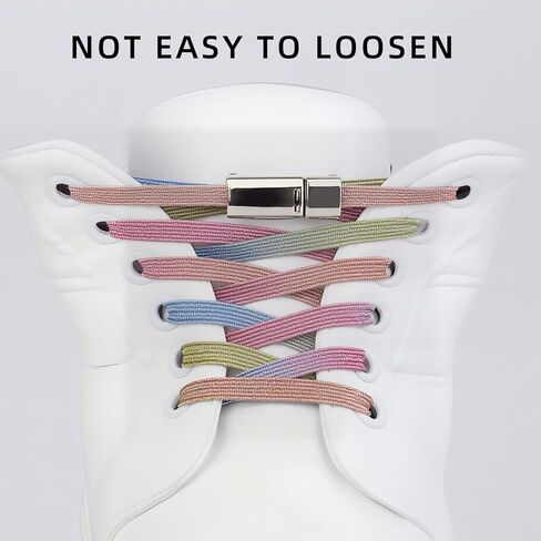 Flat Elastic No Tie Shoe Laces for Sneakers Stretch Tieless Shoelaces Flat Shoes Strings in Saudi Arabia