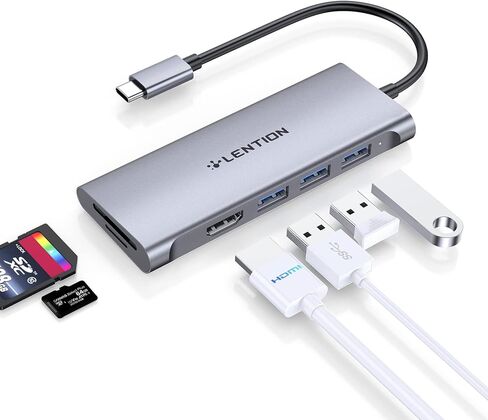 LENTION USB C Hub with 4K HDMI, 3 USB 3.0, SD/Micro SD 3.0 Card Reader, Compatible 2023-2016 MacBook Pro, New Mac Air/Surface, Chromebook, iPhone15 or More, Stable Driver Adapter (C34, Rose Gold) in Kuwait