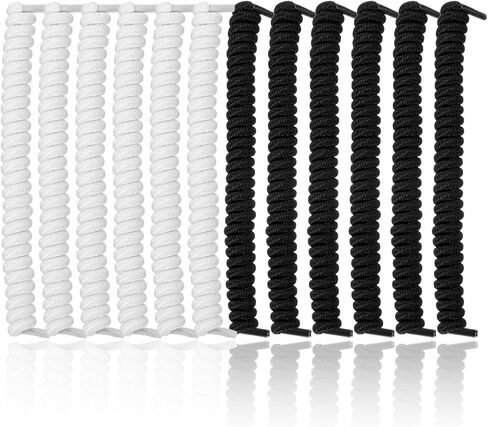 12 Pcs Curly No Tie Shoelaces Anti-fall Elastic Spring Shoe Laces No Ties, Anti-Fall Elastic Spring No-Tie Shoelaces in Solid Color Curled shoelace for Adults Suitable in Sports Flat in Saudi Arabia
