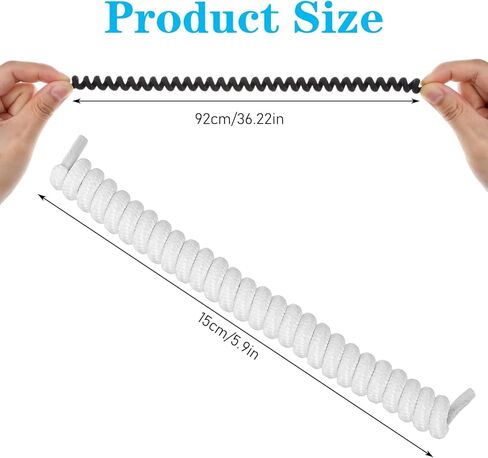 12 Pcs Curly No Tie Shoelaces Anti-fall Elastic Spring Shoe Laces No Ties, Anti-Fall Elastic Spring No-Tie Shoelaces in Solid Color Curled shoelace for Adults Suitable in Sports Flat in Saudi Arabia