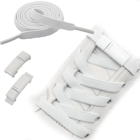 Flat Elastic No Tie Shoe Laces for Sneakers Stretch Tieless Shoelaces Flat Shoes Strings in Saudi Arabia