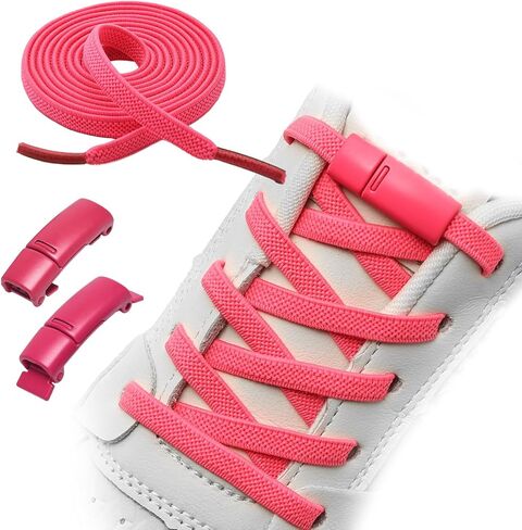 Flat Elastic No Tie Shoe Laces for Sneakers Stretch Tieless Shoelaces Flat Shoes Strings in Saudi Arabia