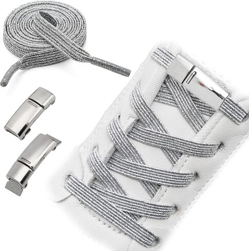 Flat Elastic No Tie Shoe Laces for Sneakers Stretch Tieless Shoelaces Flat Shoes Strings in Saudi Arabia