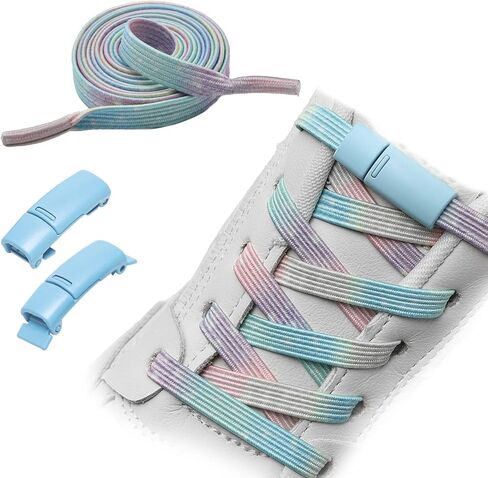 Flat Elastic No Tie Shoe Laces for Sneakers Stretch Tieless Shoelaces Flat Shoes Strings in Saudi Arabia