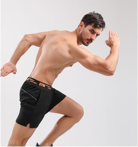 Men's Quick-Dry Athletic Gym Shorts with Elastic Waistband, Lightweight Breathable Workout Training Shorts for Active Sports in Saudi Arabia