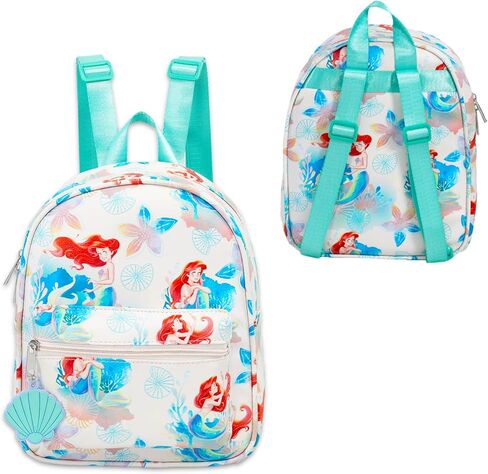 Disney Little Mermaid Mini Backpack Set - 10" Faux Leather Ariel Backpack with Front Pocket for Women Plus Water Bottle, Stickers, More | Little Mermaid Backpack Purse Bundle in Saudi Arabia