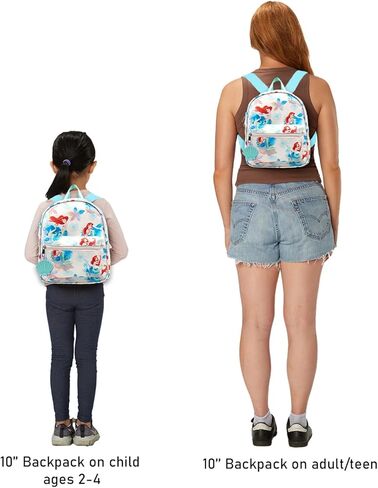 Disney Little Mermaid Mini Backpack Set - 10" Faux Leather Ariel Backpack with Front Pocket for Women Plus Water Bottle, Stickers, More | Little Mermaid Backpack Purse Bundle in Saudi Arabia