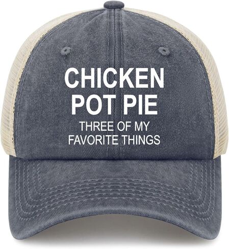 Chicken Pots Pie Three Favorite Things Hat for Womens Aesthetic Washed in Saudi Arabia