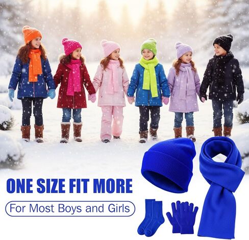 180 Pcs/36 Set Kids Winter Hats Gloves Scarf Socks with Bags Unisex Knit Beanie and Gloves Bulk Homeless Winter Gift Multicolor in Saudi Arabia