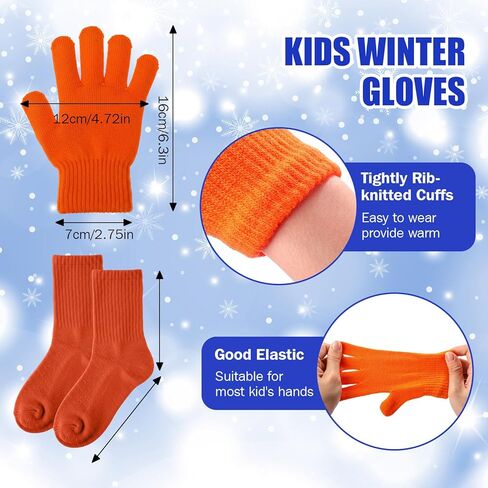 180 Pcs/36 Set Kids Winter Hats Gloves Scarf Socks with Bags Unisex Knit Beanie and Gloves Bulk Homeless Winter Gift Multicolor in Saudi Arabia