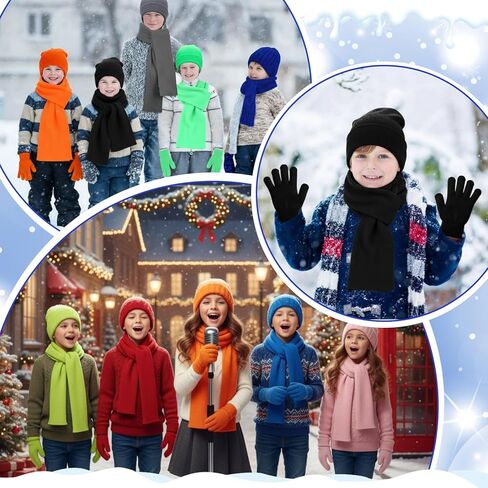 180 Pcs/36 Set Kids Winter Hats Gloves Scarf Socks with Bags Unisex Knit Beanie and Gloves Bulk Homeless Winter Gift Multicolor in Saudi Arabia