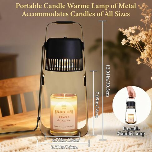 Candle Warmer Lamp with Timer Dimmable: Electric Wax Melter Light for Yankee Candles - Birthday Christmas Gifts for Women Mom, House Warming Gifts New Home Decor Black Metal in Saudi Arabia