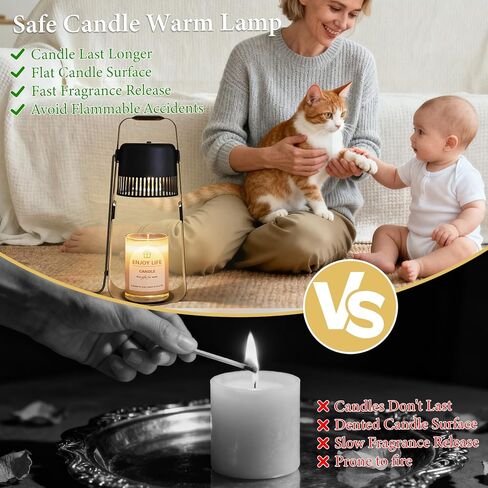 Candle Warmer Lamp with Timer Dimmable: Electric Wax Melter Light for Yankee Candles - Birthday Christmas Gifts for Women Mom, House Warming Gifts New Home Decor Black Metal in Saudi Arabia
