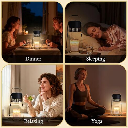 Candle Warmer Lamp with Timer Dimmable: Electric Wax Melter Light for Yankee Candles - Birthday Christmas Gifts for Women Mom, House Warming Gifts New Home Decor Black Metal in Saudi Arabia