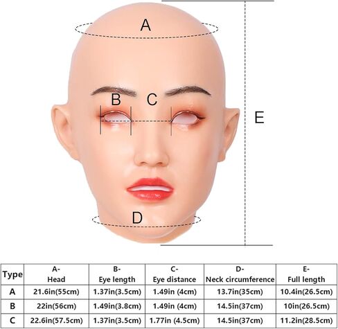 Silicone Female Mask Realistic Full Head Face Mask Halloween for Crossdresser Cosplay in Saudi Arabia