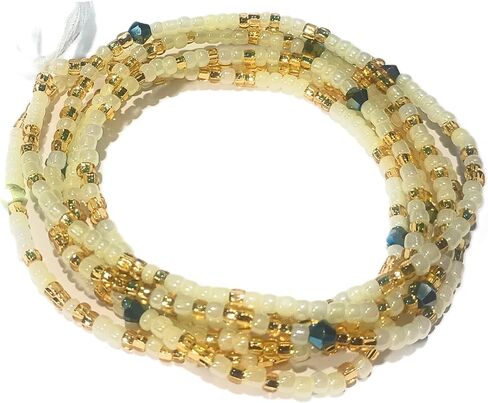 Handcrafted Glass Waist Beads, Multicolor, 45-Inch Tie-On Style with Diamond Accent Beads in Saudi Arabia