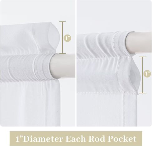 MIULEE Non-See-Through French Door Curtains for Door Window, Privacy Light Filtering Sheer Curtains for Decoration, Window Drapes with Rod Pocket and Tie Back, White, 26 x 72 inches, 2 Panels in Saudi Arabia
