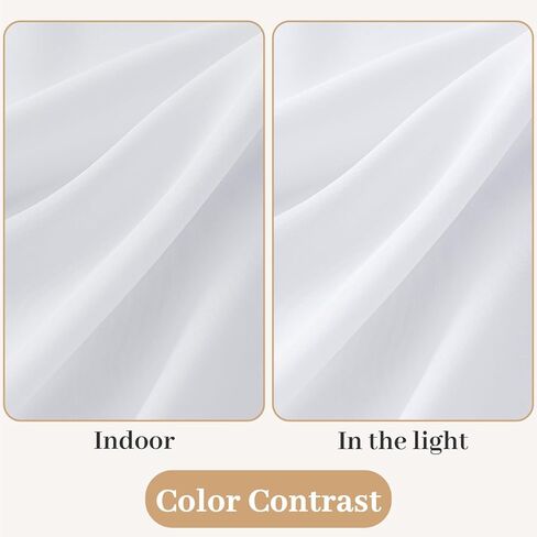 MIULEE Non-See-Through French Door Curtains for Door Window, Privacy Light Filtering Sheer Curtains for Decoration, Window Drapes with Rod Pocket and Tie Back, White, 26 x 72 inches, 2 Panels in Saudi Arabia