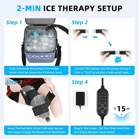Cold Therapy Machine Programmable Timer Portable Ice Machine for Knee After Surgery Knee Replacement Recovery System, Cryotherapy Pain Relief/Compression Pad for Shoulder Hip Ankle in Saudi Arabia