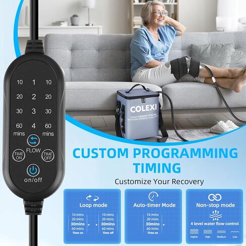 Cold Therapy Machine Programmable Timer Portable Ice Machine for Knee After Surgery Knee Replacement Recovery System, Cryotherapy Pain Relief/Compression Pad for Shoulder Hip Ankle in Saudi Arabia