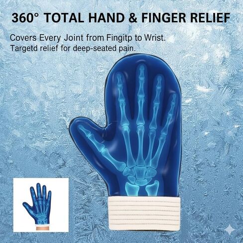 Cold & Hot Therapy Mitt with Full Finger Coverage - Gel Ice Pack Glove for Arthritis, Carpal Tunnel, and Swelling Relief - Flexible Hand Wrap for Men & Women in Saudi Arabia