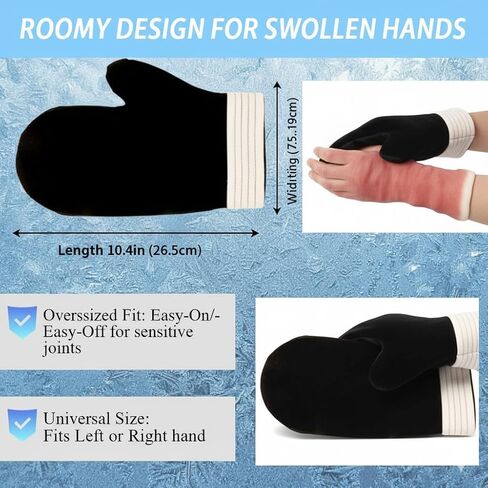 Cold & Hot Therapy Mitt with Full Finger Coverage - Gel Ice Pack Glove for Arthritis, Carpal Tunnel, and Swelling Relief - Flexible Hand Wrap for Men & Women in Saudi Arabia