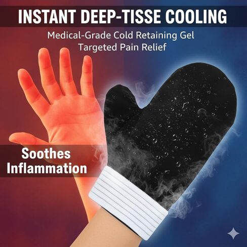Cold & Hot Therapy Mitt with Full Finger Coverage - Gel Ice Pack Glove for Arthritis, Carpal Tunnel, and Swelling Relief - Flexible Hand Wrap for Men & Women in Saudi Arabia