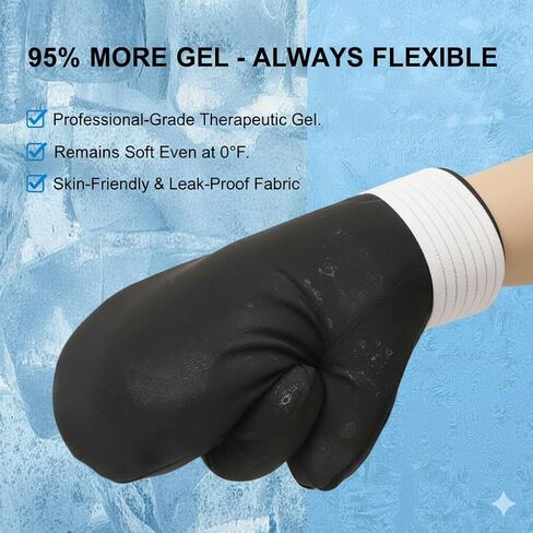 Cold & Hot Therapy Mitt with Full Finger Coverage - Gel Ice Pack Glove for Arthritis, Carpal Tunnel, and Swelling Relief - Flexible Hand Wrap for Men & Women in Saudi Arabia