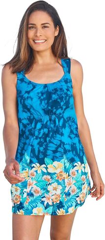 Swimsuits For All Swim 365 Women's Plus Size Smocked Swim Dress Set in Saudi Arabia
