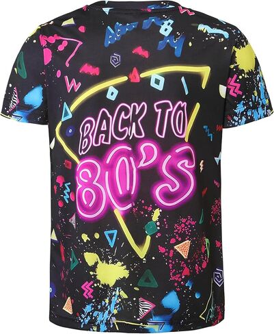 ملابس 80s 90s للرجال 6 قطع إكسسوارات مغني الراب الهيب هوب الملونة تي شيرت زي للحفلات التنكرية in Kuwait