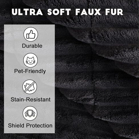 غطاء أريكة الحيوانات الأليفة للكلاب، قابل للغسل وغير قابل للانزلاق وصديق للحيوانات الأليفة، سجادة للكلاب لحماية الأريكة الغامضة للأرائك والأرائك المقسمة، 3 أغطية للأريكة سميكة وناعمة (أسود، 27 بوصة × 59 بوصة) in Kuwait