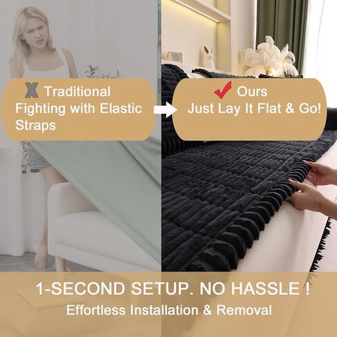 غطاء أريكة الحيوانات الأليفة للكلاب، قابل للغسل وغير قابل للانزلاق وصديق للحيوانات الأليفة، سجادة للكلاب لحماية الأريكة الغامضة للأرائك والأرائك المقسمة، 3 أغطية للأريكة سميكة وناعمة (أسود، 27 بوصة × 59 بوصة) in Kuwait