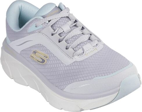Skechers - مقاس مريح للسيدات: D'Lux Walker 2.0 - أحذية رياضية كلاسيكية للمشي، اللون رمادي فاتح، المقاس: 7.5 M US in Kuwait