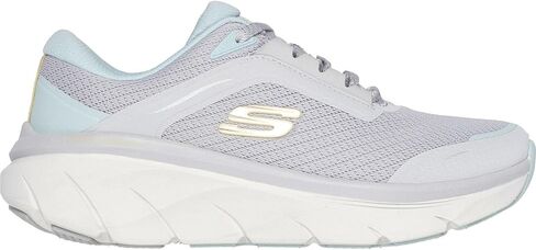 Skechers - مقاس مريح للسيدات: D'Lux Walker 2.0 - أحذية رياضية كلاسيكية للمشي، اللون رمادي فاتح، المقاس: 7.5 M US in Kuwait