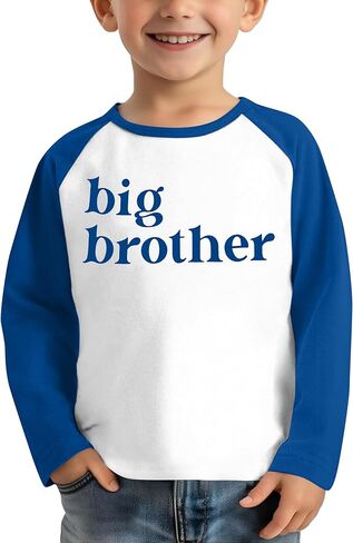 تي شيرت Big Brother للأطفال الصغار قمصان راجلان بأكمام طويلة تيشيرتات إعلان Big Bro للأطفال ملابس خريفية in Kuwait