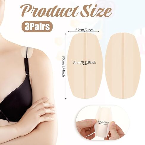 6 Piece Bra Strap Cushions Silicone Shoulder Pads Non Slip Bra Strap Holders for Slipping Pressure Relief Comfort Shoulder Protectors (3 Colors) in Saudi Arabia