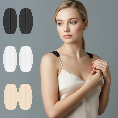 6 Piece Bra Strap Cushions Silicone Shoulder Pads Non Slip Bra Strap Holders for Slipping Pressure Relief Comfort Shoulder Protectors (3 Colors) in Saudi Arabia