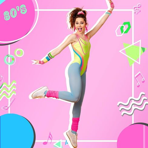80s 90s أزياء إكسسوارات للنساء 1980s النيون عقال أقراط تدفئة الساق مجموعة ملابس الحفلات in Kuwait