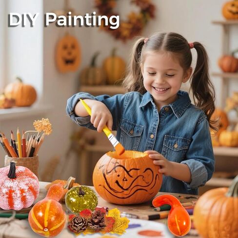 88 pcs Halloween Party Decorations Indoor Set for Office Thansgiving Artificial Pumpkins Decor Kit with Decor Pumpkins Acorns Pinecone Fall Leaves and Red Berries in Saudi Arabia