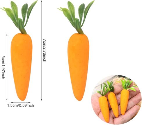 24PCS Mini Artificial Carrot Realistic Fake Carrot Cute Vegetable Food Models Photography Props for Home Party Tabletop Crafts Decorations in Saudi Arabia