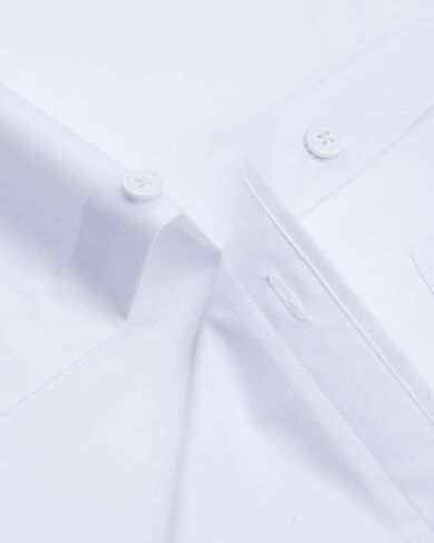 Mens Dress Shirts Long Sleeve Cotton Wrinkle Free Stretch Solid Casual Formal Wedding Business Button Down Shirt in Saudi Arabia