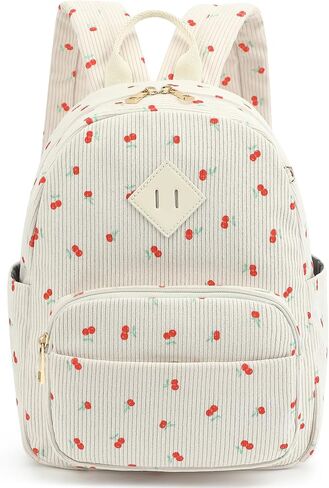 Corduroy Mini Backpack Purse, Lightweight Stylish Cute Small Bag for Women Girls, Adjustable Strap College School Bag Travel Daily Daypacks (Checkered Brown) in Saudi Arabia