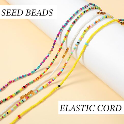 20 Pcs Elastic Waist Beads - 50 Inch African Waist Beads for Women, Plus Size Belly Body Chain Jewelry with 5 Color Variations for Fitness Tracking in Saudi Arabia
