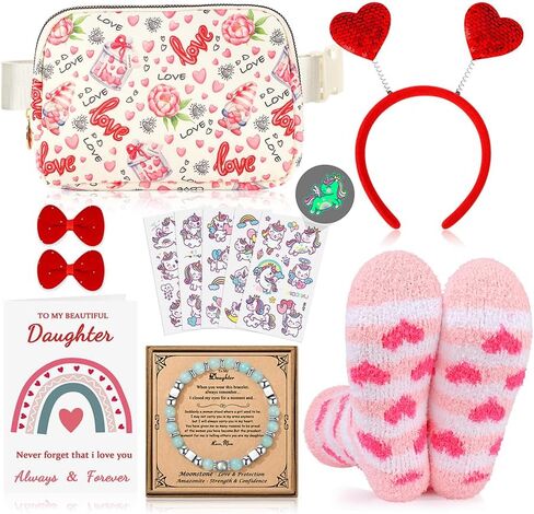 Valentines Day Unique Gifts for Daughter, Daughter Christmas Valentines Day Birthday Gifts from Mom Set of 7 in Saudi Arabia