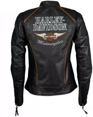JACKETHUB Women’s Black Classic Leather Motorcycle Jacket, Biker Jacket for Ladies with Side Laces (US, Alpha, XX-Large, Regular, Regular, Black Leather) in Saudi Arabia