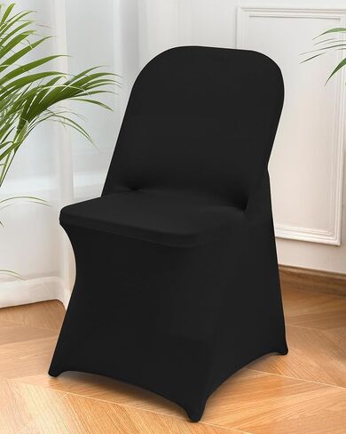 10 Packs White Spandex Stretch Folding Chair Covers for Wedding Party,Universal Fitted Washable Dining Seat Slipcovers Protector Decoration for Holiday Banquet Birthday Celebration Event in Saudi Arabia