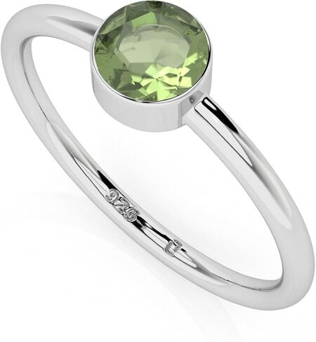Natural Moldavite Stackable Ring for Women in Sterling Silver, Capricorn, Taurus Zodiac Jewelry Gifts for Her (Round, Oval, Pear) in Saudi Arabia